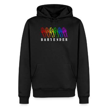 Bartender Mixologist Rainbow - Männer Premium Bio Hoodie - Schwarz - Vorne - Nico (187cm)