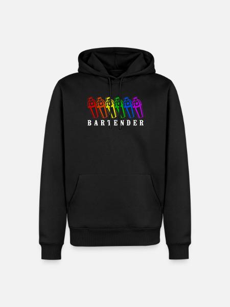 Bartender Mixologist Rainbow - Männer Premium Bio Hoodie - Schwarz