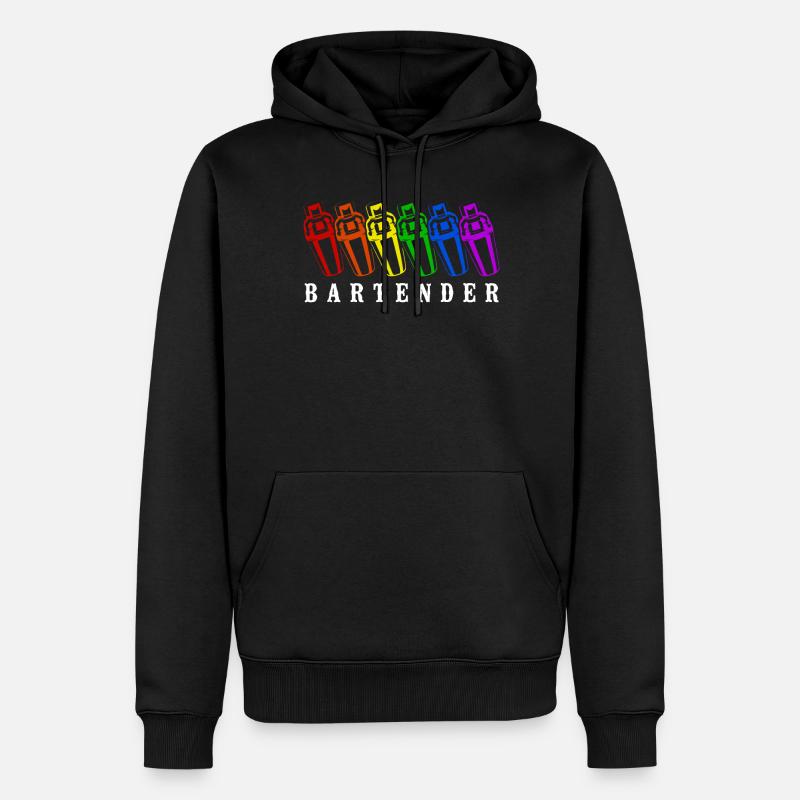 Bartender Mixologist Rainbow - Männer Premium Bio Hoodie - Schwarz