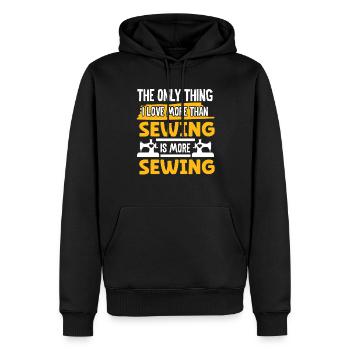 Schneider Only Thing Love plus que la couture Nähen - Sweat à capuche Premium bio Homme - noir - Devant - Nico (187cm)