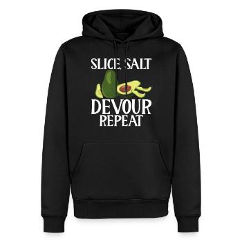 Avocado Gifts - Männer Premium Bio Hoodie - Schwarz - Vorne - Nico (187cm)