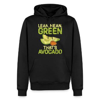 Avocado Gifts - Männer Premium Bio Hoodie - Schwarz - Vorne - Nico (187cm)