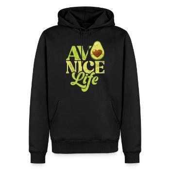 Avocado Gifts - Männer Premium Bio Hoodie - Schwarz - Vorne - Nico (187cm)