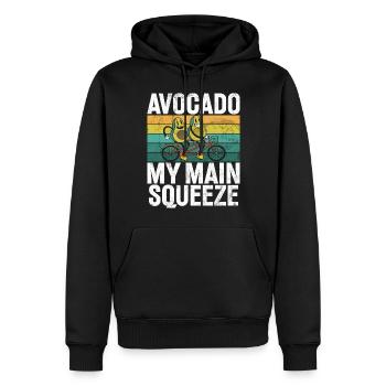 Avocado Gifts - Männer Premium Bio Hoodie - Schwarz - Vorne - Nico (187cm)
