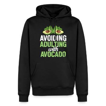 Avocado Gifts - Männer Premium Bio Hoodie - Schwarz - Vorne - Nico (187cm)