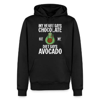 Avocado Gifts - Männer Premium Bio Hoodie - Schwarz - Vorne - Nico (187cm)
