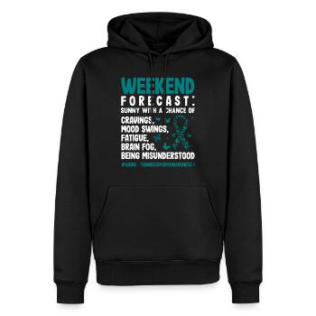 Sensibilisation au rétablissement de la dépendance au ruban turquoise - Sweat à capuche Premium bio Homme - noir - Devant - Nico (187cm)