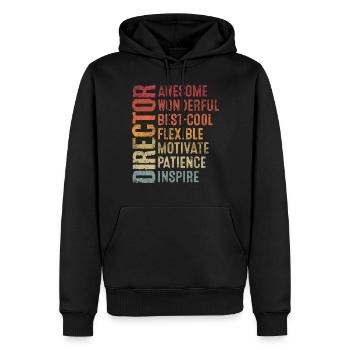 Réalisateur Génial Merveilleux Meilleur Cool Rétro Drôle - Sweat à capuche Premium bio Homme - noir - Devant - Nico (187cm)