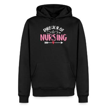 Directeur des soins infirmiers Drôle RN Infirmière en soins de santé - Sweat à capuche Premium bio Homme - noir - Devant - Nico (187cm)