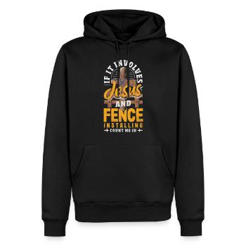 Funny Fence Builder Fence Installer - Men’s Premium Organic Hoodie - black - Front - Nico (187cm)