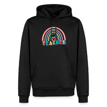 ASL Dolmetscher Gebärdensprache - Männer Premium Bio Hoodie - Schwarz - Vorne - Nico (187cm)