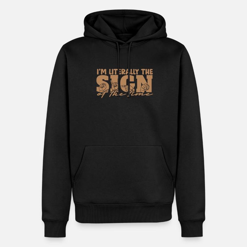 ASL Dolmetscher Gebärdensprache - Männer Premium Bio Hoodie - Schwarz