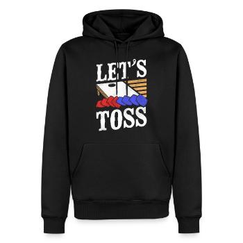 Cornhole Team Bean Bag Player - Männer Premium Bio Hoodie - Schwarz - Vorne - Nico (187cm)