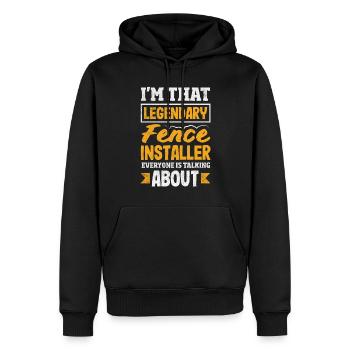 Funny Fence Builder Fence Installer - Men’s Premium Organic Hoodie - black - Front - Nico (187cm)