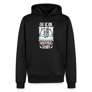 Maison Officielle Lama PJ Sleeping Nickering - Sweat à capuche Premium bio Homme - noir - Devant - Nico (187cm)