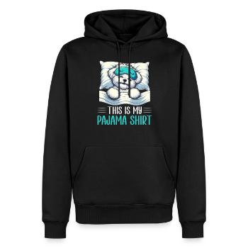 Berger Officiel Dormant Chien Maltais PJ - Sweat à capuche Premium bio Homme - noir - Devant - Nico (187cm)