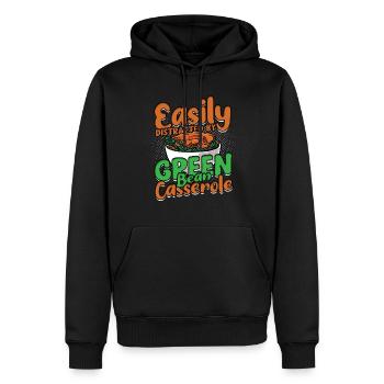 Grüner Bohnenauflauf Casserole de haricots verts - Sweat à capuche Premium bio Homme - noir - Devant - Nico (187cm)