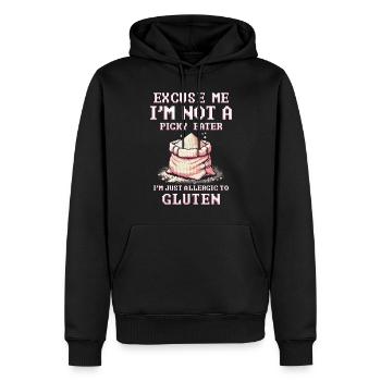 Allergie au gluten Intolérance au gluten - Sweat à capuche Premium bio Homme - noir - Devant - Nico (187cm)