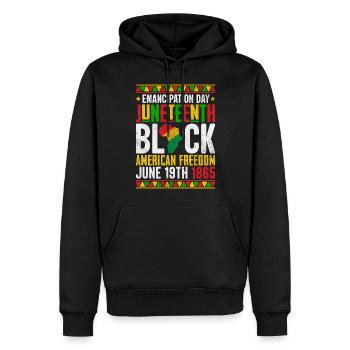 Jour de l’émancipation Juneteenth Noir américain - Sweat à capuche Premium bio Homme - noir - Devant - Nico (187cm)