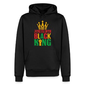 Juneteenth Black King Drôle Histoire Noire Africain - Sweat à capuche Premium bio Homme - noir - Devant - Nico (187cm)
