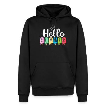 Hallo Sommer Eis am Stiel Lustige Sommer Snacks Gefroren - Männer Premium Bio Hoodie - Schwarz - Vorne - Nico (187cm)