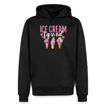 Ice Cream Squad Sommer Snacks Lustiges Eis - Männer Premium Bio Hoodie - Schwarz - Vorne - Nico (187cm)