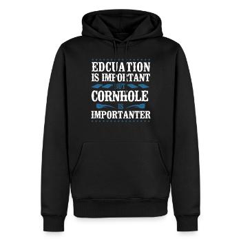 Cornhole Team Bean Bag Player - Männer Premium Bio Hoodie - Schwarz - Vorne - Nico (187cm)