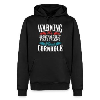 Cornhole Team Bean Bag Player - Männer Premium Bio Hoodie - Schwarz - Vorne - Nico (187cm)