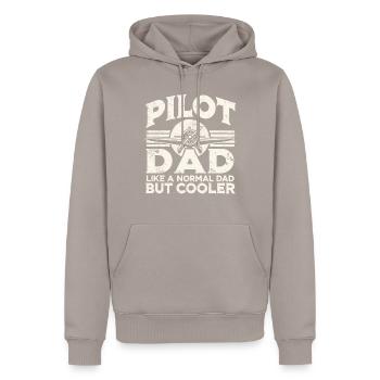 Pilot & Father, Airplane, Flyer, Flight School - Men’s Premium Organic Hoodie - taupe - Front - Nico (187cm)