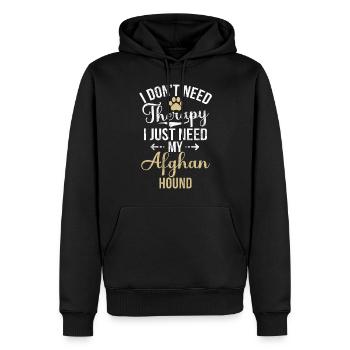 Afghan Hound Gifts - Männer Premium Bio Hoodie - Schwarz - Vorne - Nico (187cm)