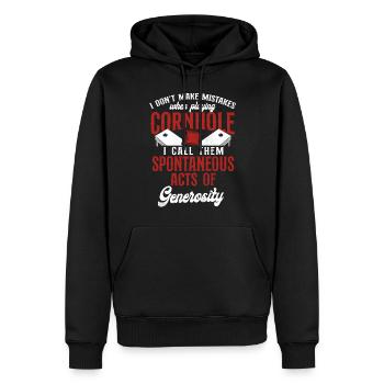 Joueur de sac de haricots de l’équipe Cornhole - Sweat à capuche Premium bio Homme - noir - Devant - Nico (187cm)