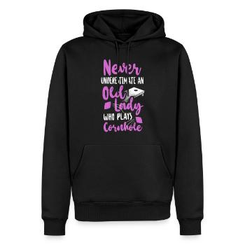 Cornhole Team Bean Bag Player - Männer Premium Bio Hoodie - Schwarz - Vorne - Nico (187cm)