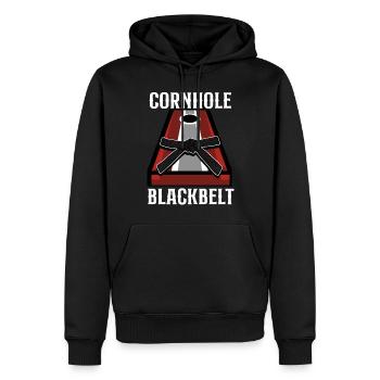 Joueur de sac de haricots de l’équipe Cornhole - Sweat à capuche Premium bio Homme - noir - Devant - Nico (187cm)