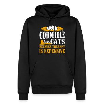 Joueur de sac de haricots de l’équipe Cornhole - Sweat à capuche Premium bio Homme - noir - Devant - Nico (187cm)