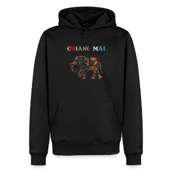 Chiang mai Elephant Thailand - Männer Premium Bio Hoodie - Schwarz - Vorne - Nico (187cm)