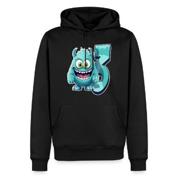 Design de monstre pour les enfants – 3 ans - Sweat à capuche Premium bio Homme - noir - Devant - Nico (187cm)