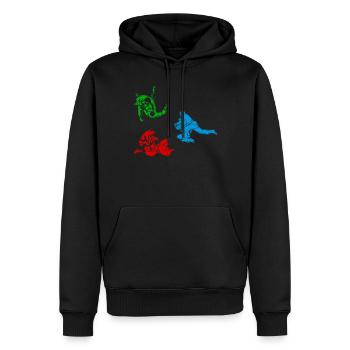 Judo combattant Judo Silhouette Judo Judoka - Sweat à capuche Premium bio Homme - noir - Devant - Nico (187cm)