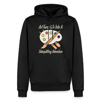 Artist Painter Graphic Sidesplitting Adventure - Männer Premium Bio Hoodie - Schwarz - Vorne - Nico (187cm)