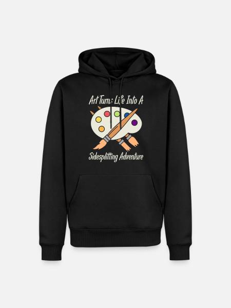 Artiste Peintre Graphique Sidesplitting Aventure - Sweat à capuche Premium bio Homme - noir