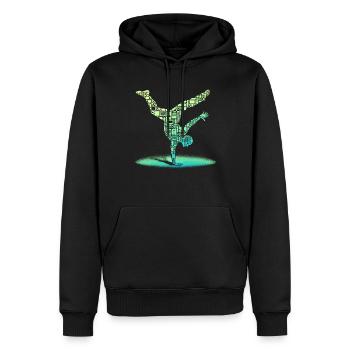 Breakdance, Breakdancer, Breakdancing, Hip Hop - Sweat à capuche Premium bio Homme - noir - Devant - Nico (187cm)
