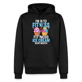Ich stehe auf Fitness Lustiges Eis Frozen Dessert - Männer Premium Bio Hoodie - Schwarz - Vorne - Nico (187cm)