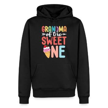 Grand-mère du doux Drôle Grandma Glace - Sweat à capuche Premium bio Homme - noir - Devant - Nico (187cm)