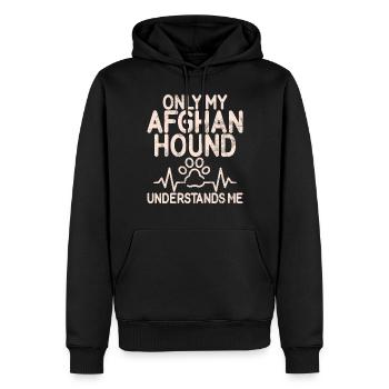 Afghan Hound Gifts - Männer Premium Bio Hoodie - Schwarz - Vorne - Nico (187cm)