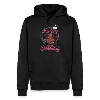 Geburtstagskönigin Afroamerikaner Melanin Schwarz - Männer Premium Bio Hoodie - Schwarz - Vorne - Nico (187cm)