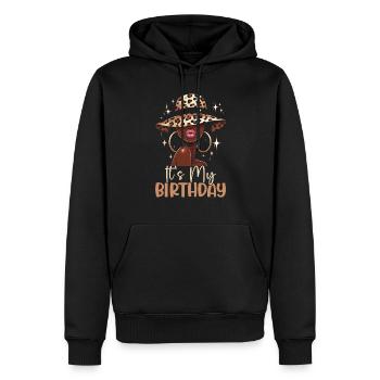 Geburtstagskönigin Afroamerikaner Melanin Schwarz - Männer Premium Bio Hoodie - Schwarz - Vorne - Nico (187cm)
