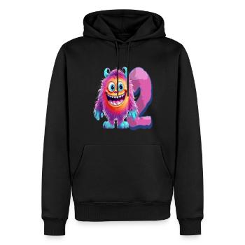 Conception de monstres pour enfants - Deux ans - 2. - Sweat à capuche Premium bio Homme - noir - Devant - Nico (187cm)