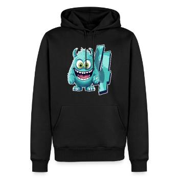 Conception de monstres pour enfants – quatre ans - Sweat à capuche Premium bio Homme - noir - Devant - Nico (187cm)