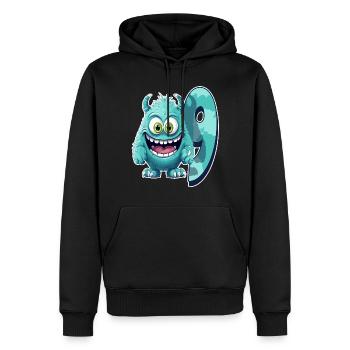 Monster Design pour les enfants – Neuf ans - Sweat à capuche Premium bio Homme - noir - Devant - Nico (187cm)