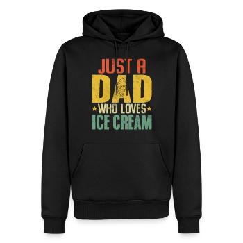 Crème glacée papa Dessert glacé Rétro Sucette glacée - Sweat à capuche Premium bio Homme - noir - Devant - Nico (187cm)