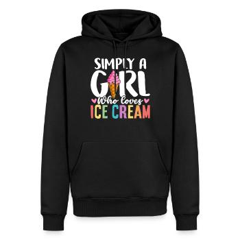 Ice Cream Girl Funny Gelato Dessert Glacé Été - Sweat à capuche Premium bio Homme - noir - Devant - Nico (187cm)